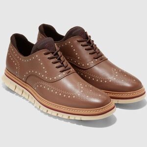 Men’s COLE HAAN Zerogrand brown waterproof wingtip oxfords. Size 9.5